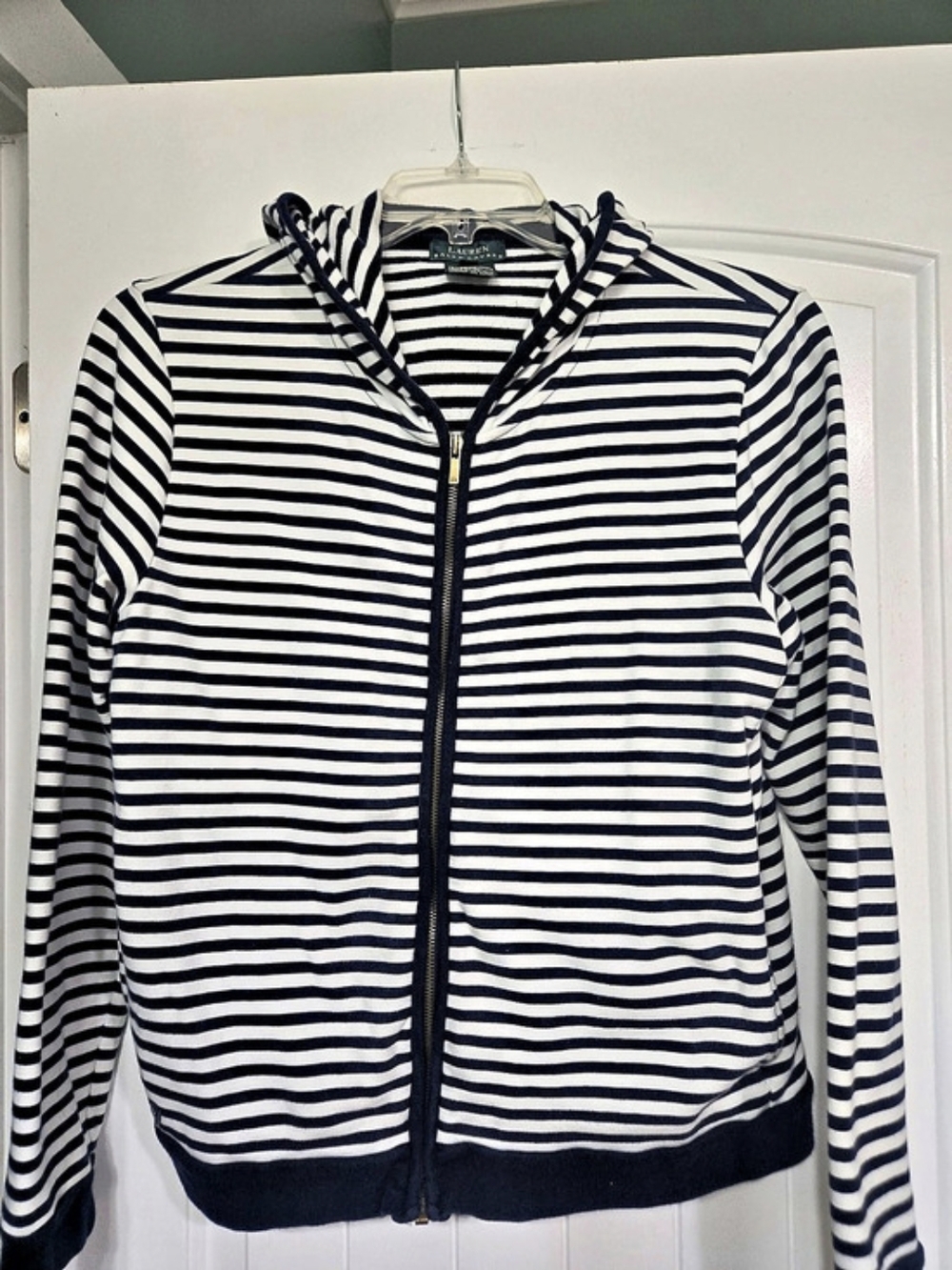 Lauren Ralph Lauren Striped Hooded Jacket Size Medium